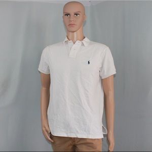 White collared short sleeve polo shirt